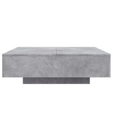 ZNTS Coffee Table with LED Lights Concrete Grey 100x100x31 cm 836605