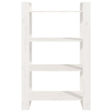 Book Cabinet/Room Divider White 80x35x125 cm Solid Wood Pine 813905