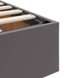 Storage Bed with Mattress Grey 120 x 200 cm Faux leather 3369943