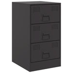 ZNTS Bedside Cabinets 2pcs Black 34.5x39x62 cm Steel 841776