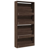 Shoe Cabinet with Mirror 4-Layer Brown Oak 63x17x134 cm 3228279