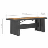11 Piece Garden Dining Set with Cushions Black Poly Rattan 3095273