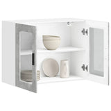 Kitchen Wall Cabinet with Glass Door Porto Concrete Grey 854091