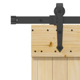 Sliding Door with Hardware Set 80x210 cm Solid Wood Pine 3332785
