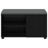 Hall Bench Black Oak 80 x 38 x 46 cm Engineered Wood and Fabric 891505