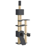 Floor-to-Ceiling Cat Tree with Sisal Post Dark Grey 257-283 cm 42053501