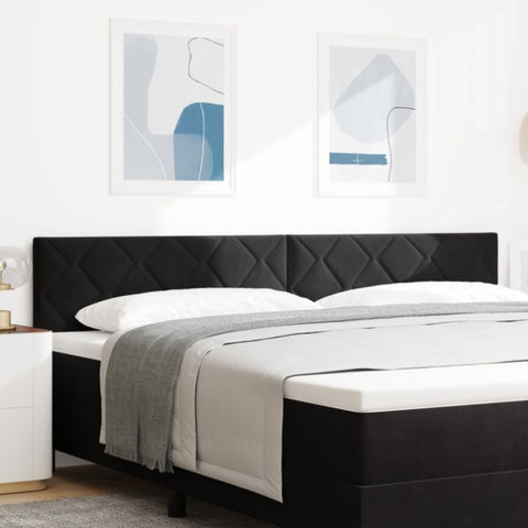 ZNTS LED Headboard Diamond Blocks Design Black 200 cm Velvet 3338261