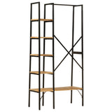 Clothes Rack with Shelves 90x40x190 cm Solid Wood Mango and Iron 358577