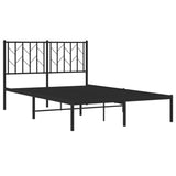 Metal Bed Frame without Mattress with Headboard Black 120x190cm 374434