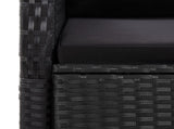 Garden Dining Set Black Poly Rattan, Glass, Powder-Coated Steel 3277660