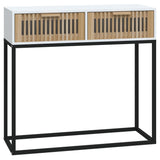 Console Table White 80x30x75 cm Engineered Wood and Iron 352103
