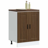 Kitchen Base Cabinet "Porto" Brown Oak Engineered Wood 853924