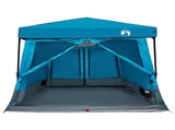 Camping Tent Set Folding 2 pcs Blue Taffeta and Fabric 3337172