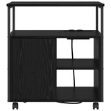 Cabinet with Charging Station Black Oak 61 x 46 x 67 cm 859830
