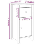 ZNTS Sideboard White 40x35x80 cm Solid Wood Pine 813756