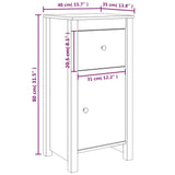 ZNTS Sideboard White 40x35x80 cm Solid Wood Pine 813756