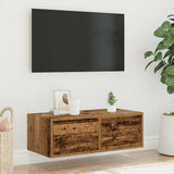 TV Cabinet with LED Lights Old Wood 75x35.5x25 cm 860236