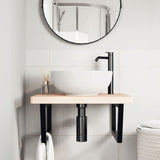 Basin Shelf Wall Mounted Steel and Solid Wood Oak 3302471