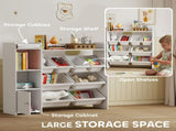 Toy Storage Unit with 8 Removable Bins, Storage Shelves, Cabinet, White T3398P421972
