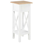 ZNTS Side Table White 27x27x65.5 cm Wood 280057