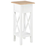 ZNTS Side Table White 27x27x65.5 cm Wood 280057