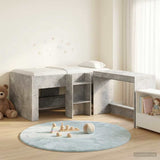 Kids'High Bed Frame with Desk 2 pcs Concrete Grey 3423465