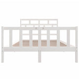 3101349 Bed Frame without Mattress White Solid Wood 140x200 cm
