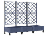 Garden Planter with Trellis&Wheels 3 pcs Grey PP 3423073
