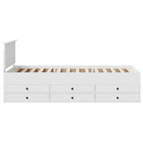 Daybed with Drawer White and Black 90 x 200 cm Engineered Wood 3408529