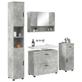 Bathroom Furniture Set with Drawer 4 pcs Concrete Grey 3393056