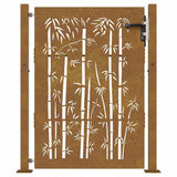 Garden Gate 100x125 cm Corten Steel Bamboo Design 153240