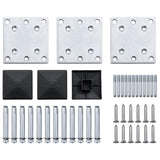 148987 Fence Posts 3 pcs Dark Grey 185 cm Aluminium