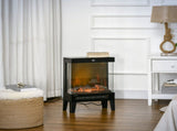 180&deg Charming Electric Fireplace Heater, Quiet Freestanding Stove with LED Flame Effect, T3398P422924