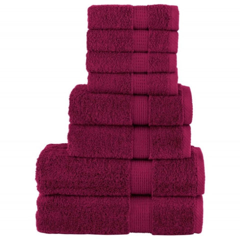 8 Piece Premium Towel Set SOLUND Bordeaux 600 gsm 137539
