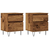 ZNTS Bedside Cabinets 2 pcs Old Wood 40x35x50 cm Engineered Wood 857417