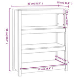 Book Cabinet Honey Brown 80x35x97 cm Solid Wood Pine 821682