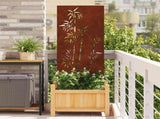 Garden Privacy Screen Floral Rusty 50 x 140 cm Weathering Steel 876300