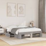 Bed Frame without Mattress Grey Sonoma 140x190 cm Engineered Wood 3295504