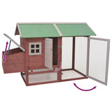 Chicken Cage Mocha 170x81x110 cm Solid Pine & Fir Wood 170862