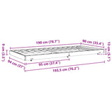 Bed Frame Wax Brown 90 x 190 cm Solid Pine Wood 864064