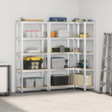 5-Layer Storage Shelves 3 pcs Silver Steel&Engineered Wood 4016939