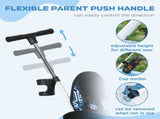 6 in 1 Tricycle for Kids with 5-point harness straps, Removable Canopy, Blue T3398P348137