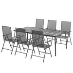 7 Piece Garden Dining Set Anthracite Steel 3187983