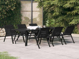 7 Piece Garden Dining Set Black 3095986