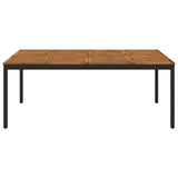 Garden Dinner Table Natural and Black 196 x 100.5 x 75 cm 3394419