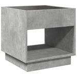 ZNTS Bedside Table with Infinity LED Concrete Grey 50x50x50 cm 3284087