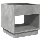 Bedside Table with Infinity LED Concrete Grey 50x50x50 cm 3284087