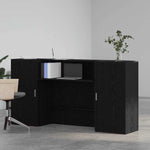 Reception Desk Black Oak 200x50x103.5 cm Engineered Wood 3324215