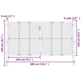Garden Gate Anthracite 300x150 cm Steel 154568