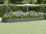 Garden Raised Bed Galvanised Steel 373x140x36 cm Grey 319034